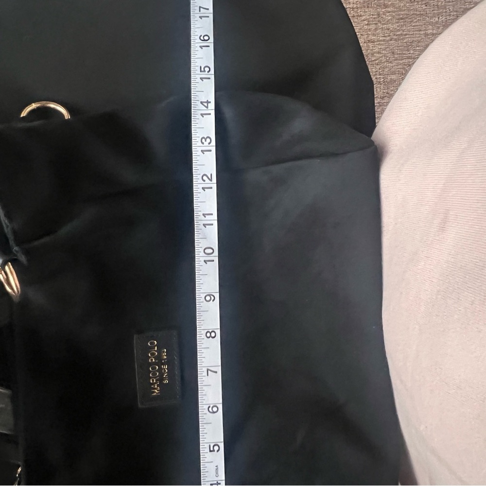 Black Marco Polo Women's Black Suede Bag - Picture 3 of 4
